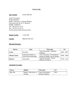 Curriculum Vitae - Radyo, Televizyon ve Sinema