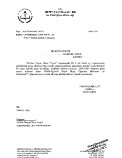 T.C. MEZiTLi KA YMAKAMLIGI it~e Milli Egitim Miidiirliigii Say1