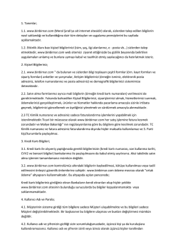 Gizlilik ve G&uuml;venlik