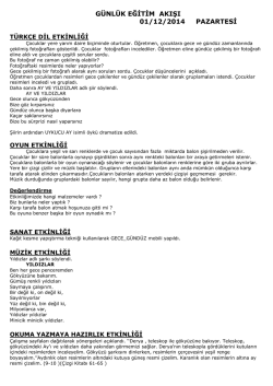 01-05 Aralık Etkinlikleri