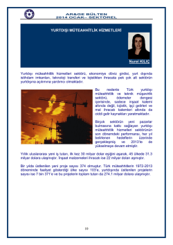 YURTDIŞI M&Uuml;TEAHHİTLİK HİZMETLERİ Nurel KILI&Ccedil;