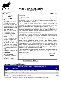 BUD HABERLERİ - Borsa Uzmanları Derneği