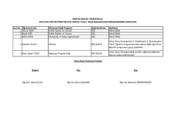 2014-2015 G&uuml;z D&ouml;nemi Yatay Ge&ccedil;iş Başvuru Sonu&ccedil;ları