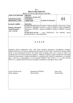 tc belen belediyesi mecl i skararka ğ ıdıkarar
