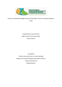 Çalıştay Açılış Konuşması Türkçe