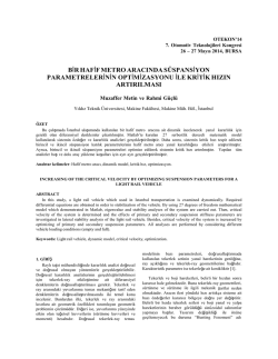 Bir Hafif Metro Aracinda S&uuml;spansiyon Parametrelerinin