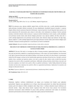 kurumsal yetkinliklerin örgütsel performans