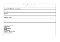 Metabolizma Testi İstem Formu - Hacettepe &Uuml;niversitesi Hastaneleri