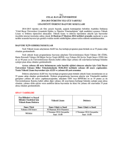 tc celal bayar &uuml;niversitesi 2014-2015 &ouml;ğretim yılı g&uuml;z yarıyılı