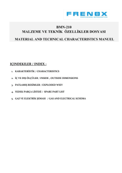 BMN-210 MALZEME VE TEKNİK &Ouml;ZELLİKLER DOSYASI