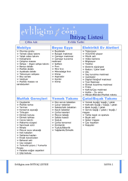 İhtiya&ccedil; Listesi