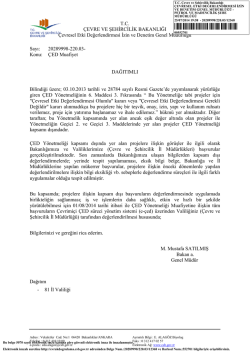 &Ccedil;ED Y&ouml;netmeliği Uygulamaları - &Ccedil;evre ve Şehircilik Bakanlığı