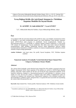 12. Yavaş Değişen Kritik-Altı A&ccedil;ık Kanal Akımının k
