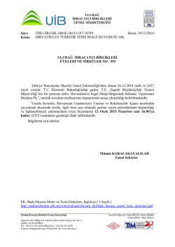 HIRVATİSTAN TURİSTİK TESİS İHALE DUYURUSU HK.