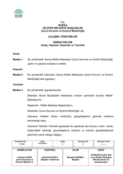 T.C. BURSA NİL&Uuml;FER BELEDİYE BAŞKANLIĞI