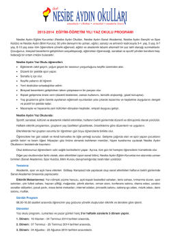 2013-2014 eğitim-&ouml;ğretim yılı yaz okulu programı