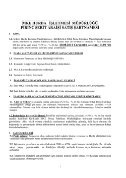 20 ağustos 2014 pirin&ccedil; şerit araişi şartnamesi