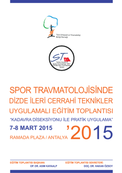 spor travmatolojisinde - TOTBİD | T&uuml;rk Ortopedi ve Travmatoloji
