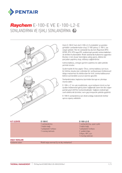 e-100-e ve e-100-l2-e - Pentair Thermal Controls
