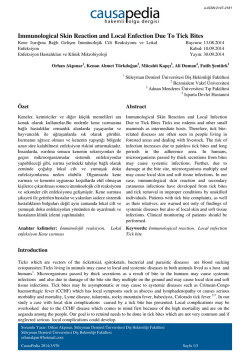 Kene Isırığına Bağlı Gelişen İmm&uuml;nolojik Cilt