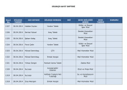 DİLEK&Ccedil;E KAYIT DEFTERİ Kayıt No DİLEK&Ccedil;E TARİHİ ADI SOYADI