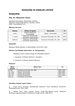 S&uuml;leyman TOSUN - Bilgisayar M&uuml;hendisliği