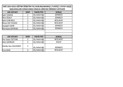 ADI-SOYADI SINIF FAK&Uuml;LTESİ SONU&Ccedil; İpek YAMAN 2 Diş
