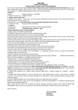 İHALE İLANI AVANOS KAYMAKAMLIĞI K&Ouml;YLERE HİZMET