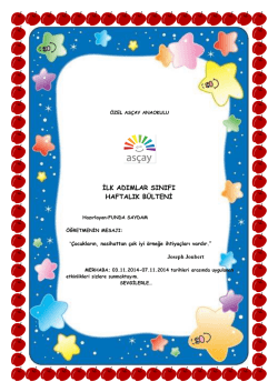ilk adımlar sınıfı haftalık b&uuml;lteni