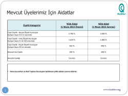 Mevcut &Uuml;yelerimiz İ&ccedil;in Aidatlar
