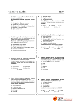 LYS Tarih Testleri- ilk T&uuml;rk İslam devletleri 01 İNDİR