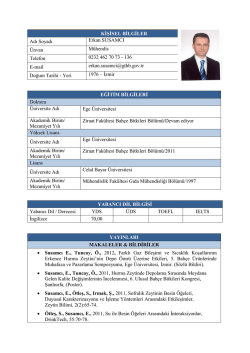 KİŞİSEL BİLGİLER Adı Soyadı Erkan SUSAMCI &Uuml;nvan M&uuml;hendis