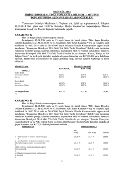 Eyl&uuml;l 2014 Meclis Kararları i&ccedil;in Tıklayınız