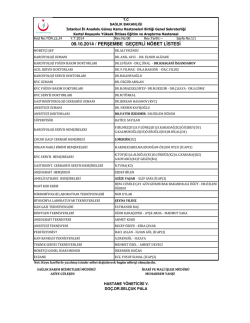 09.10.2014 / perşembe ge&ccedil;erli n&ouml;bet listesi
