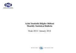 Aylık İstatistiki Bilgiler Bülteni Monthly Statistical Bulletin