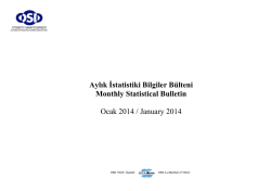 Aylık İstatistiki Bilgiler B&uuml;lteni Monthly Statistical Bulletin