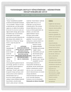 Hizmetinde Hesap Sorabilme G&uuml;c&uuml;