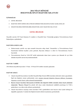 2014 nđsan d&ouml;nemđ do&ccedil;entlđk sınavı başvuru kılavuzu