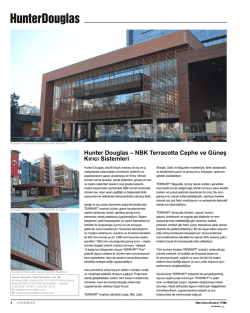 Hunter Douglas &ndash; NBK Terracotta Cephe ve G&uuml;neş Kırıcı