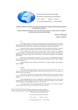 Ahmet Midhat Efendi ve Felâtun Bey ile Rakım Efendi Romanında