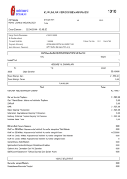 G&uuml;nhan Ostim Kurumlar Vergisi Beyannamesi 2013