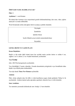 &Ouml;DEVLER NASIL HAZIRLANACAK? &Ouml;dev 1
