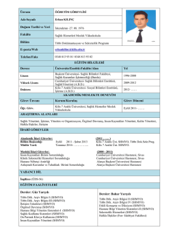 Erhan KILINÇ - Sağlık Hizmetleri Meslek Yüksekokulu