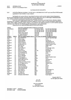 14 Aralık 2014 MTSK Görev Listesi