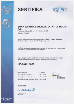 dqs ıso 9001 : 2008 sertifika