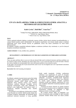 cıvata bağlarında tork kaybını engellemek amacıyla