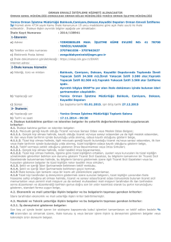 ORMAN ENVALİ İSTİFLEME HİZMETİ ALINACAKTIR Yenice Orman