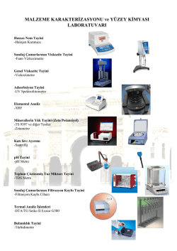 MALZEME KARAKTERİZASYONU ve Y&Uuml;ZEY KİMYASI