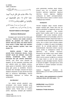01.08.2014 yalnızlık problemi ve dini kaygılar