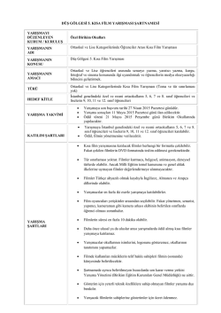 Kısa Film Şartnamesi - Birikim Eğitim Kurumları